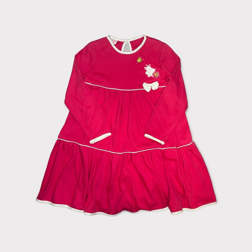 Molly & Millie Fuchsia Pink Appliqué Detailed Dress